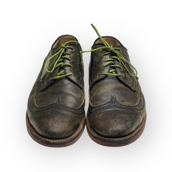 Scoop NYC x Walk Over 𖤐 Oxford Brogues Wingtips 𖤐 Olive Green 𖤐 9.5 𖤐 GQ Mag - Picture 8 of 16